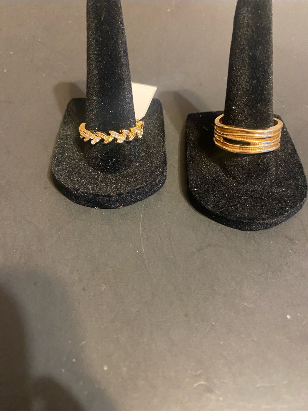 Gold Leaf CZ Stacking Ring - Women's Jewelry